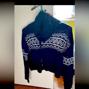 Navy and white Winter sweater like new condition!!